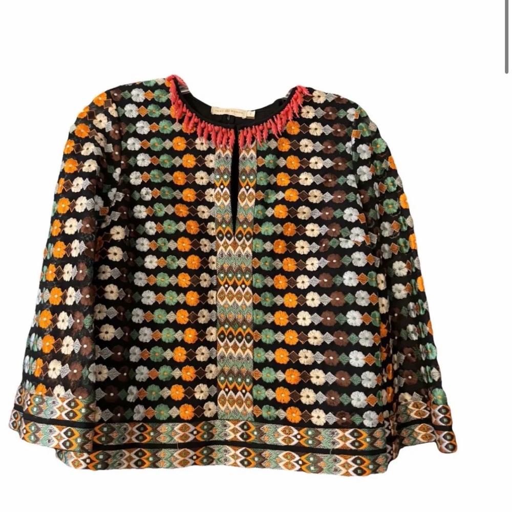 Tory Burch Black and Red Blouse